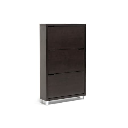 Baxton Studio Simms Dark Brown Modern Shoe Cabinet 91-4520